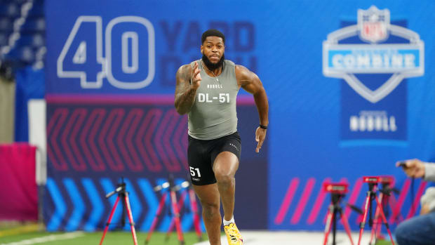 Florida State's Jared Verse takes off in the 40 at the combine. Mel Kiper Jr. sees him in the Bears' future.